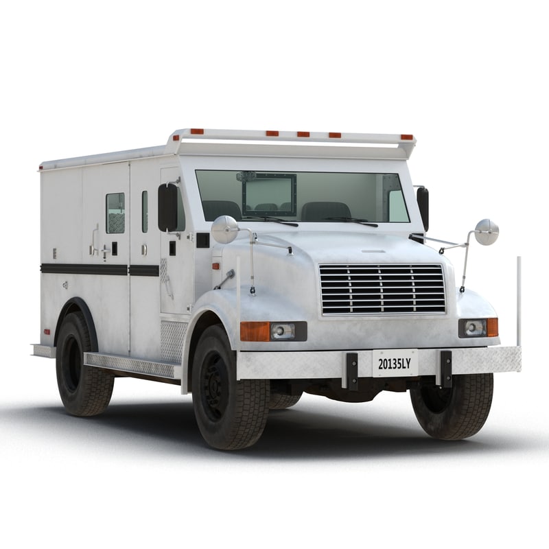 bank armored car rigged 3d model