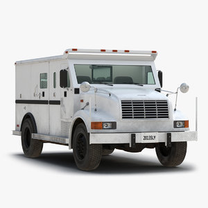 bank armored car rigged 3d model