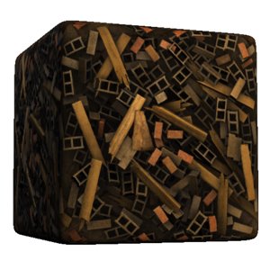Cinder-block rubble