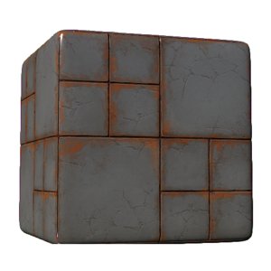 Concrete Blocks with Orange Grime - No Pebbles