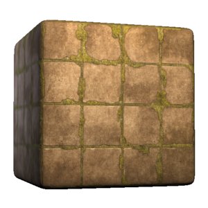 Concrete Square Tiles Overgrown