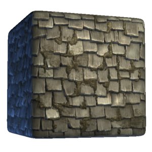 Stylized Blue Pirate Ceramic Roof