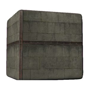 Concrete Wall with rusty Metal Crossbeam.