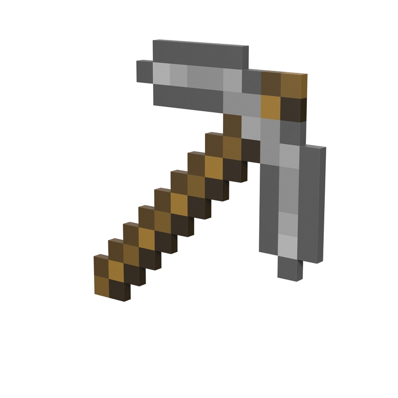 3d minecraft pickaxe model