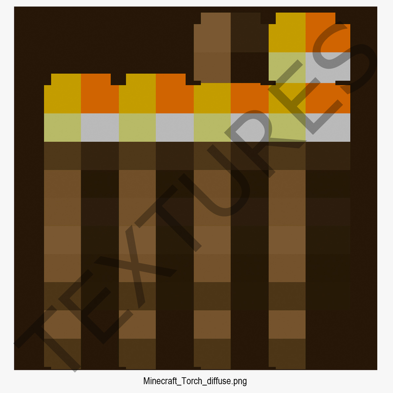 minecraft torch 3d model