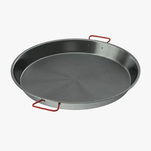 3d model carbon steel paella pan
