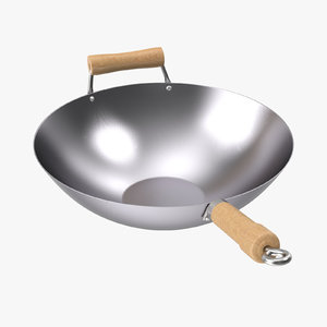 carbon steel wok 3d max