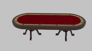 3d model long poker table