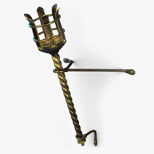 metal medieval torch 3d model