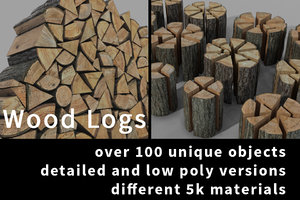 realistic logs 3d model