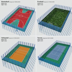 playgrounds sports 3d model
