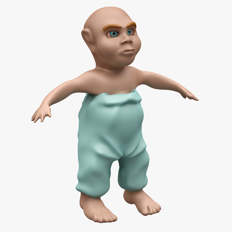 3d model child rigged tpose