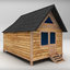 medium wooden house 3d model
