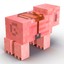 3d minecraft pig saddle