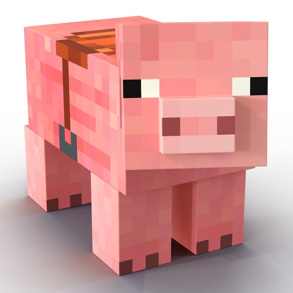 minecraft pig saddle rigged 3d max