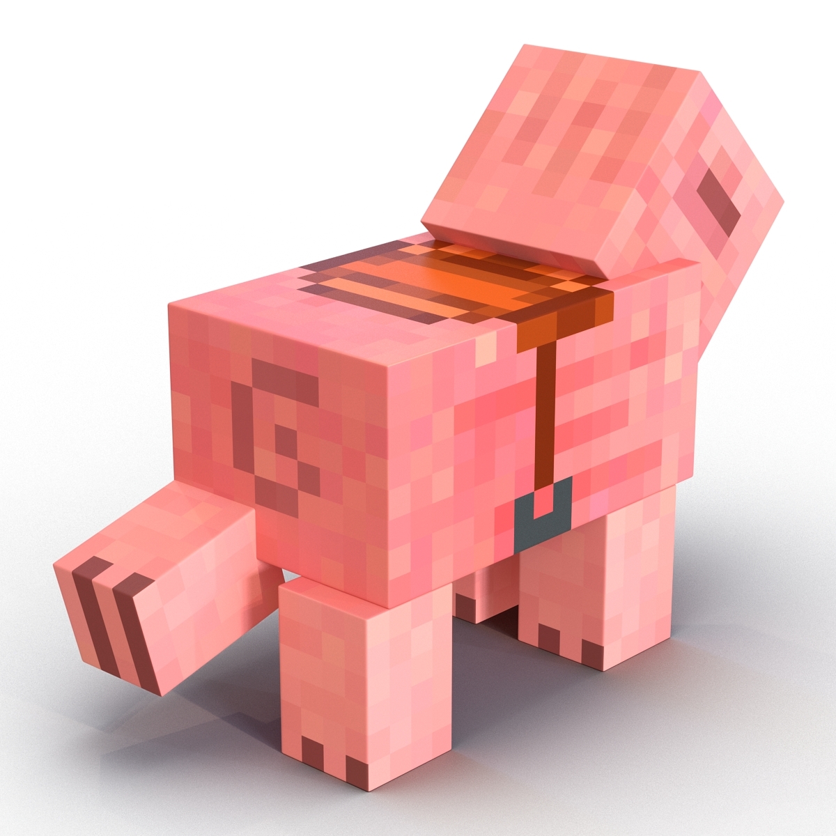 Minecraft Pig Saddle Rigged 3d Max