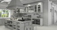 3d scene country kitchen