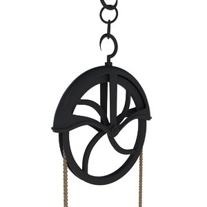 x antique pulley