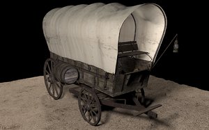 3d model wild west wagon