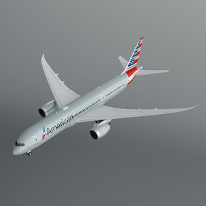 american airlines 787-9 dreamliner 3d model
