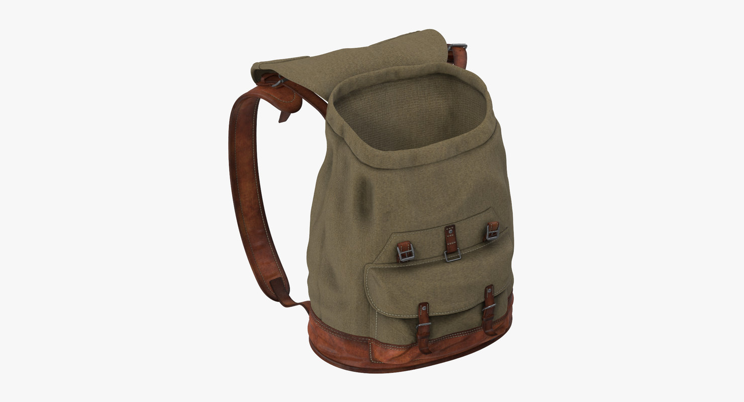 standing open travel backpack  3d  model 