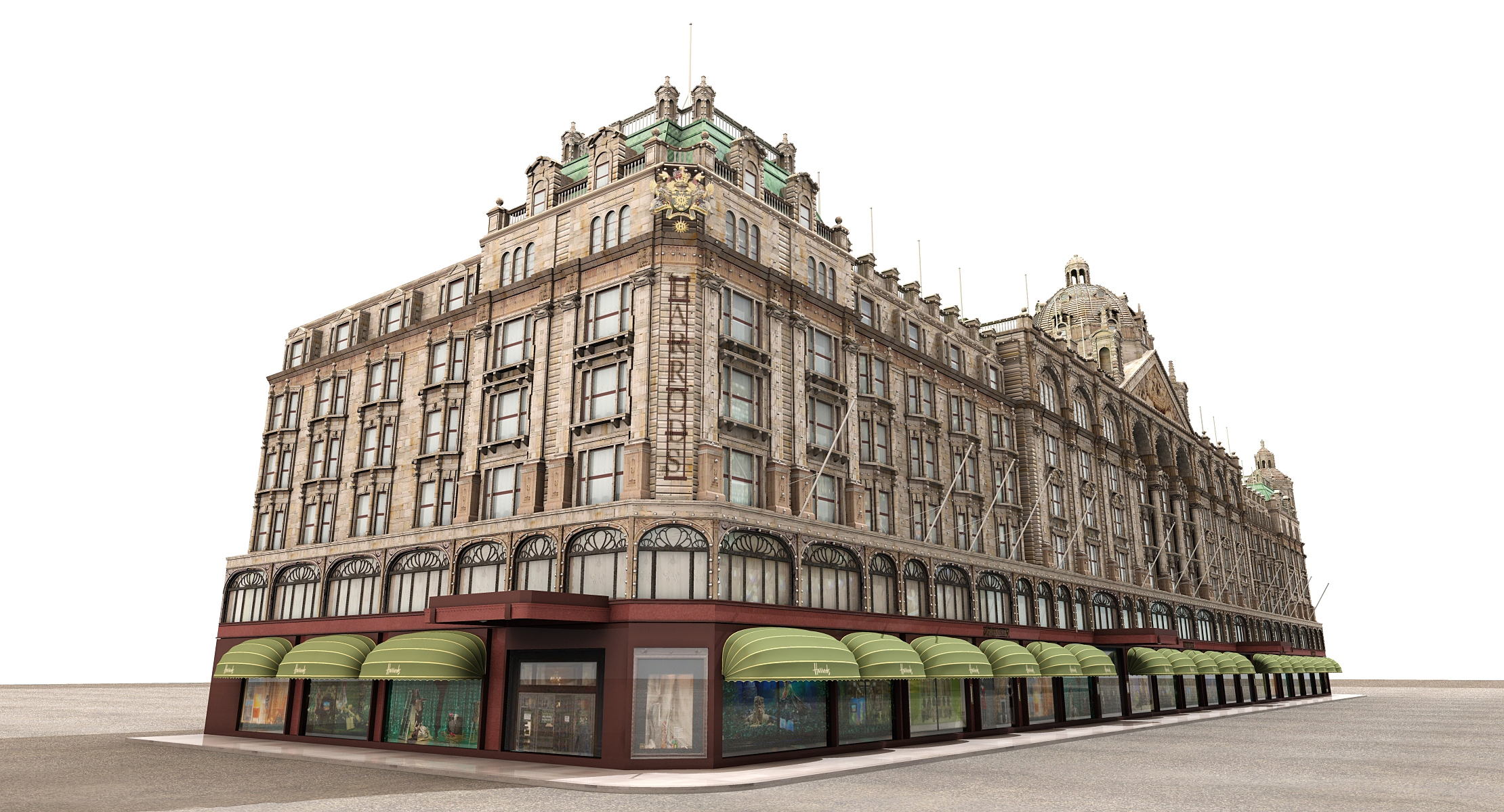 3d historic shopping mall harrods