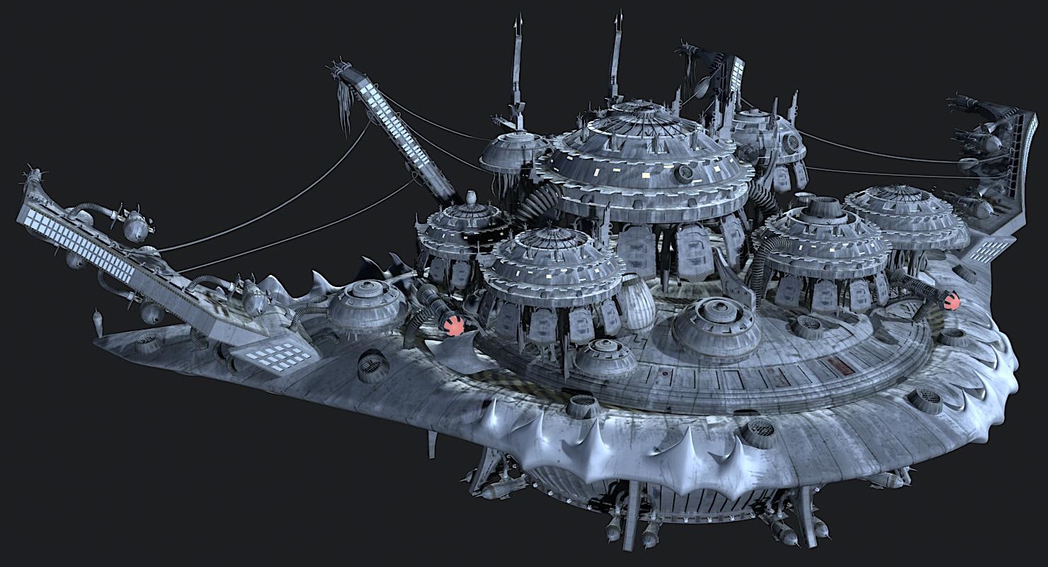 3d model rigged ufo spaceship