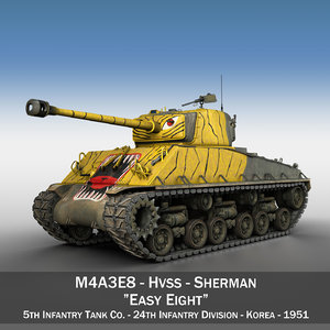 3ds m4a3e8 sherman - tank