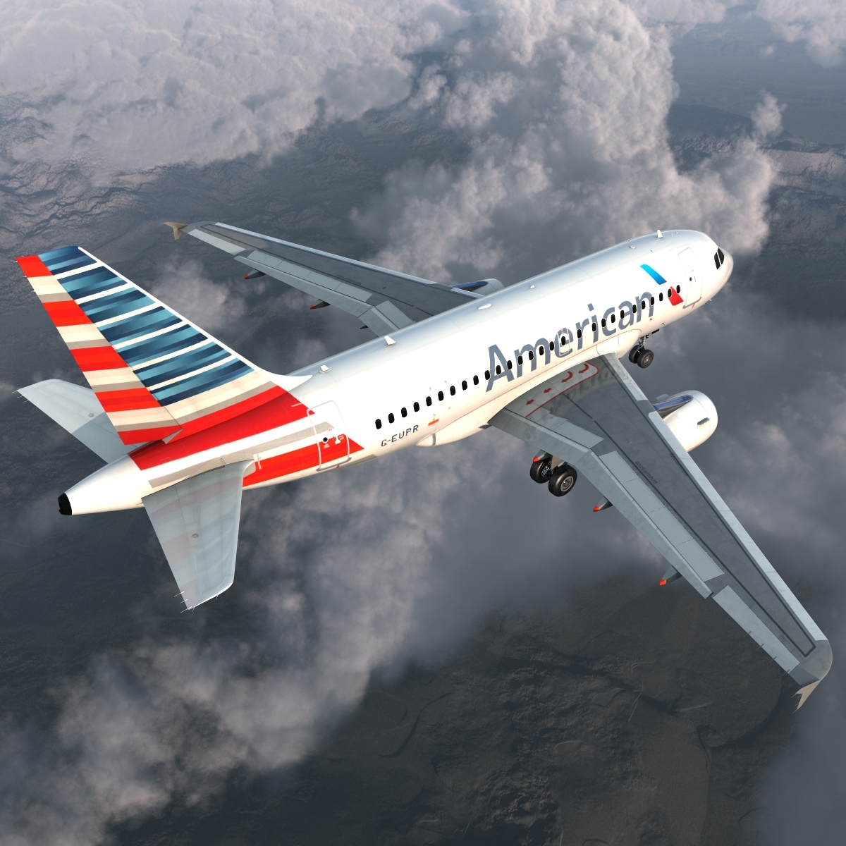 airbus a318 american airlines 3d model