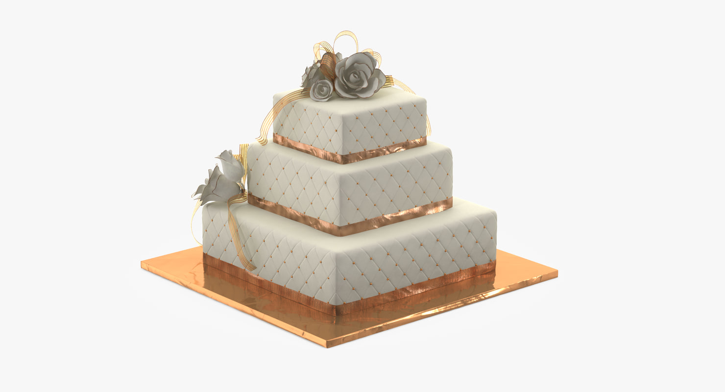 square wedding cake c4d