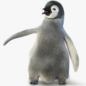 3d model juvenile emperor penguin
