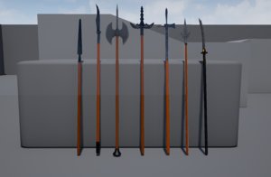 polearm medieval weapons 3d model