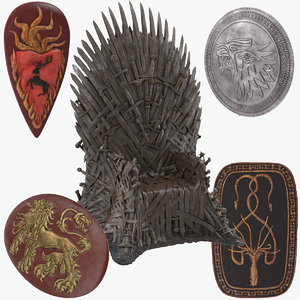 thrones iron shields games 3d model