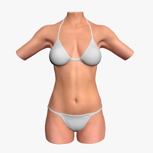 3d female torso studio model