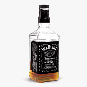 3d model jack daniels bottle half
