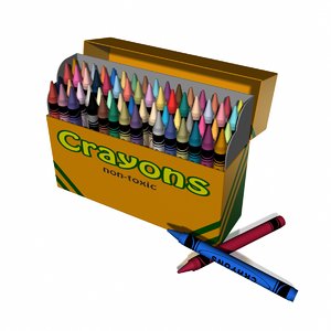 colored wax drawing 3d model