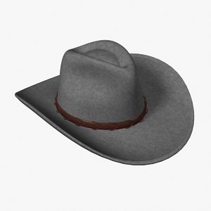 3d model western hat
