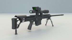3d model barrett sniper rifle