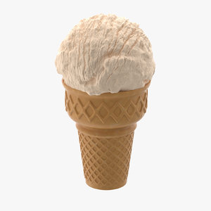 3d vanilla ice cream cone model