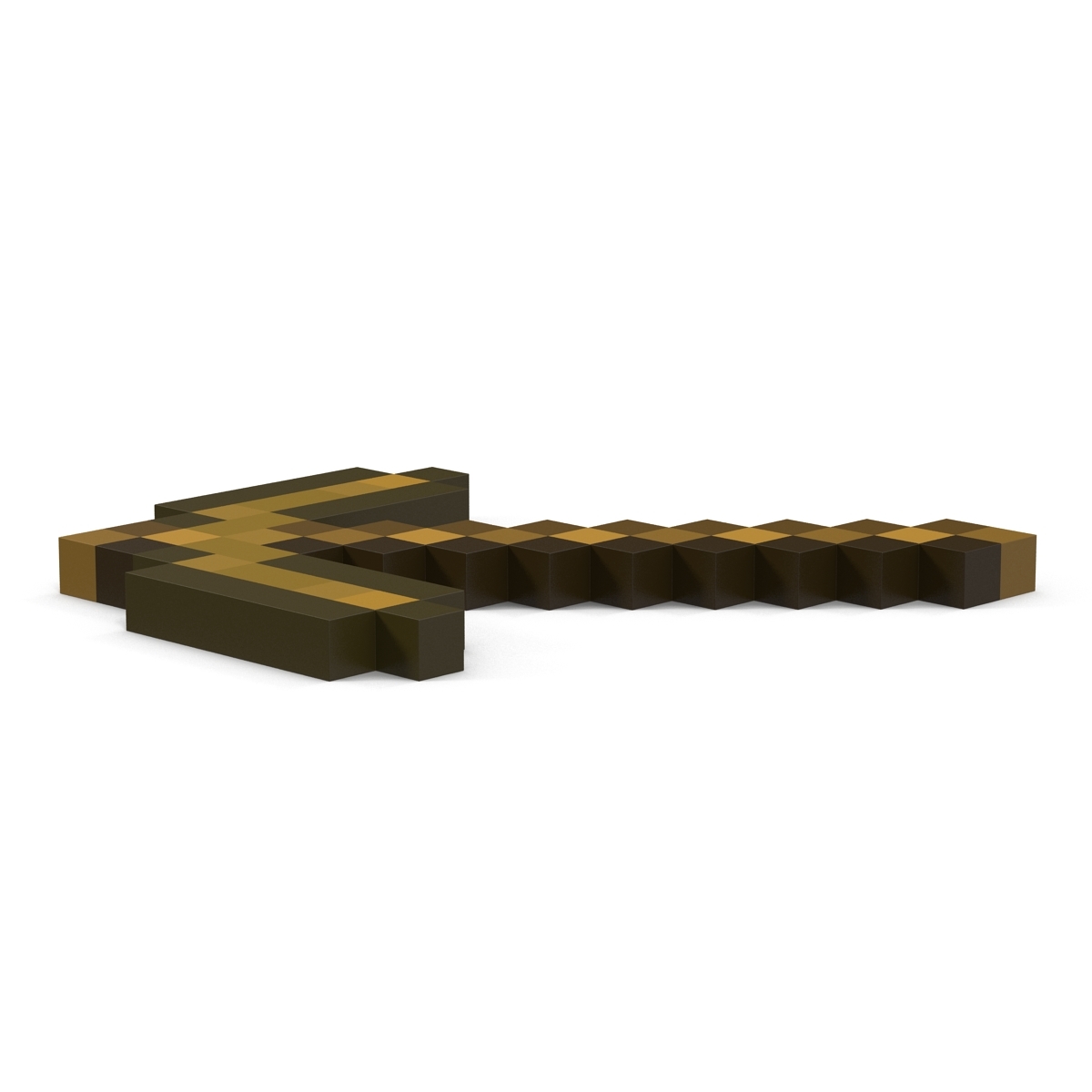 minecraft pickaxe wooden 3d model