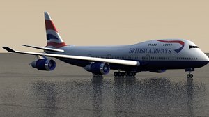 british uk airlines 3d c4d