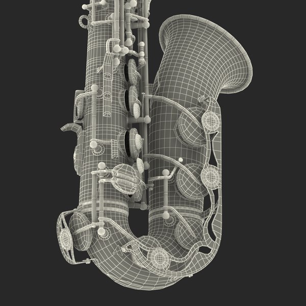 golden saxophone 3d model