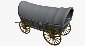 3d model western wagon