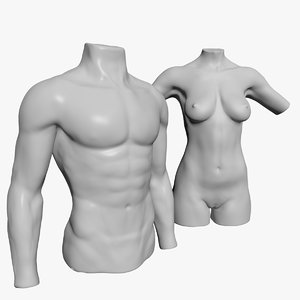 male female mannequins 3d model