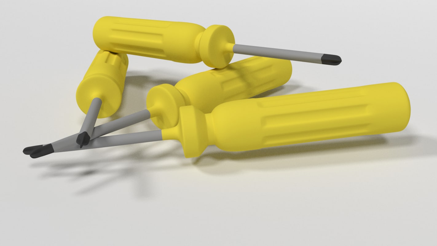 cartoon screwdriver 3d obj