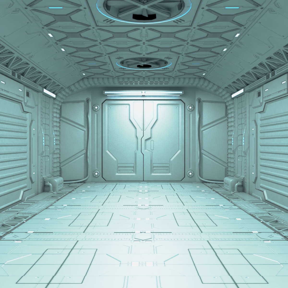 3d corridor sci-fi