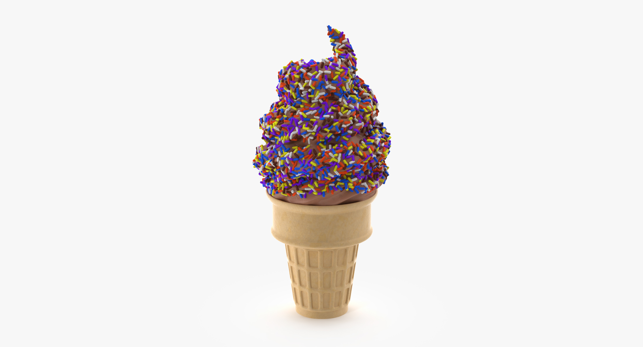 chocolate ice cream cone 3d model