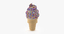 3d vanilla ice cream cone