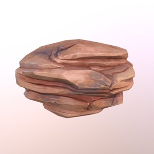 3d desert rock model
