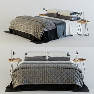 zara home bedroom set 3d model